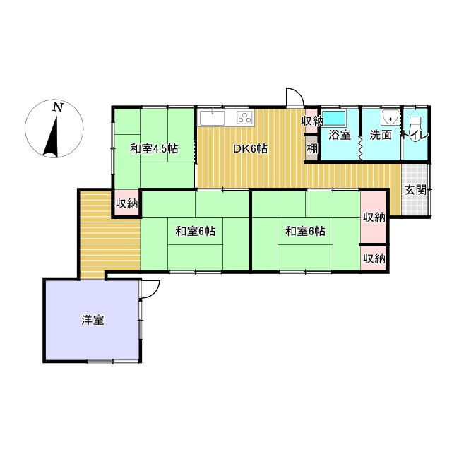 笠間市箱田大郷戸中古戸建の間取り