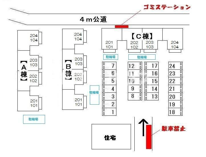 サンライズ・サンビレッジ　Ｃの区画図