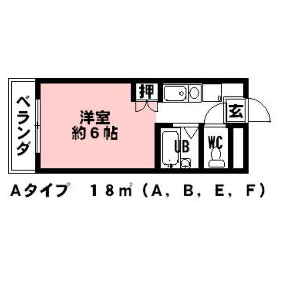 岐阜市七軒町のアパートの間取り