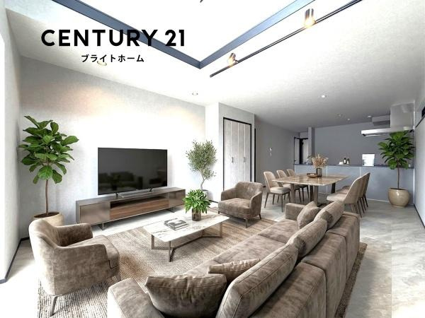横浜市戸塚区深谷町の新築一戸建の居間・リビング|家族が自然と集まるリビングは
落ち着きのある空間です♪
※家具等はCGでの参考レイアウトです