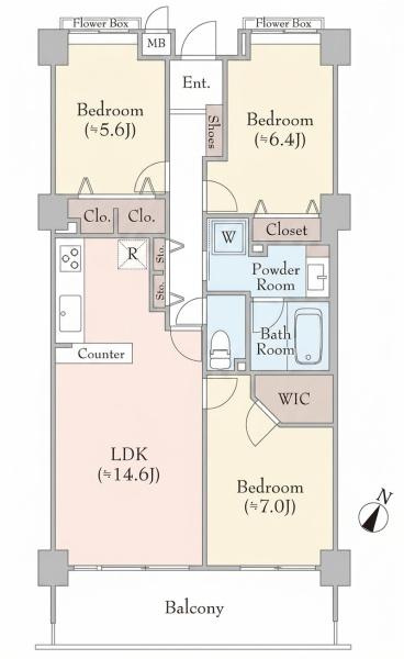 ライオンズマンション横浜常盤台の間取り|使い勝手の良い3LDK
お気軽にお問い合わせください。