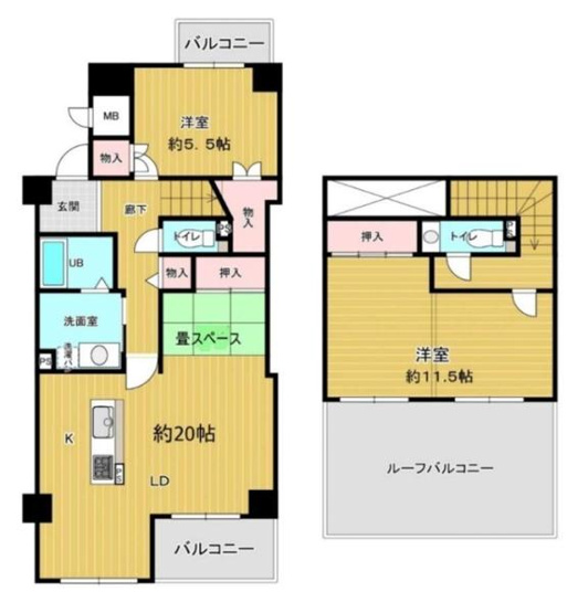 【間取り】 | 少女の赤い帽子泉北深井 | 専有面積:98.81平米　バルコニー面積:7.95平米　間取り:2LDK