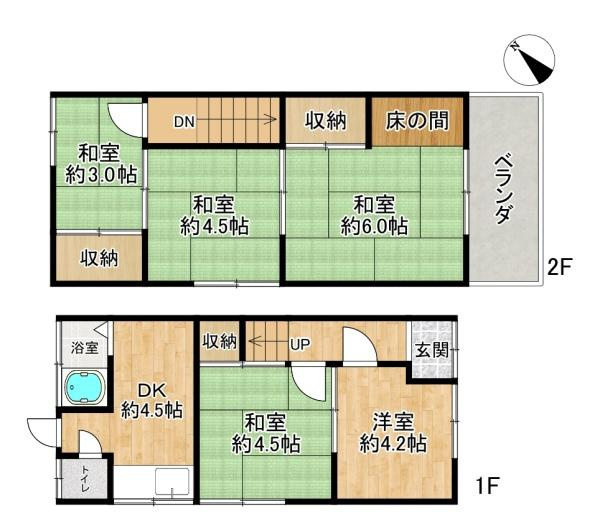 【間取り】 | 須磨区禅昌寺町1丁目　中古戸建 | 南側住戸♪