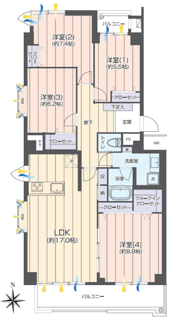 『八王子市マンション』グリーンコープ南大沢【仲介手数料無料】　八王子市南大沢3-2-5の間取り|～仲介手数料無料☆八王子ひなた不動産～グリーンコープ南大沢