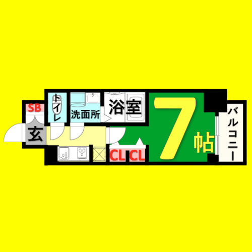 S-RESIDENCE熱田Ⅱ　名古屋市賃貸　仲介手数料無料の間取り