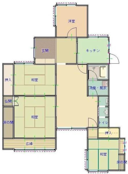 和歌山市東小二里町　中古戸建の間取り