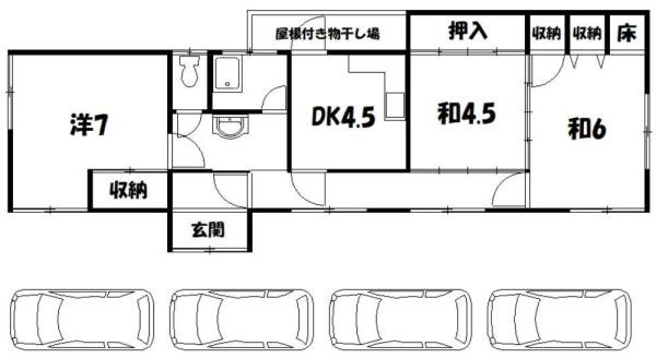 和歌山市栄谷　中古戸建の間取り