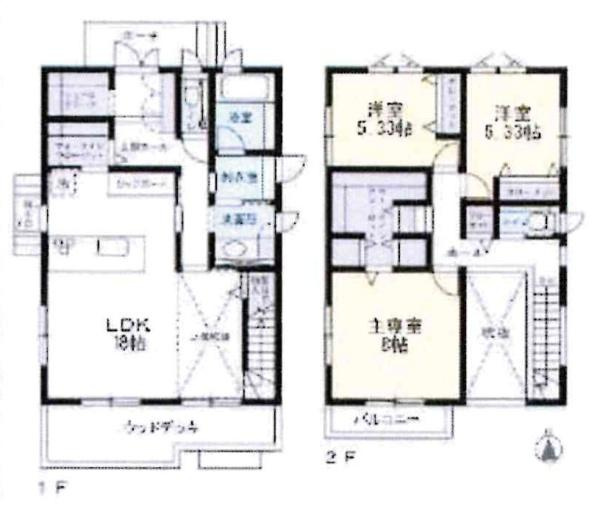 幸田町深溝字緑台・中古戸建の間取り|間取り図です