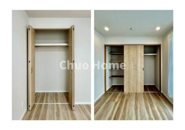 グリーンパーク北綾瀬弐番館の収納|居室にはクローゼットを完備し、自由度の高い家具の配置が叶うシンプルな空間です。お子様の成長と必要になる子供部屋を与えるにはぴったりの間取りですね。