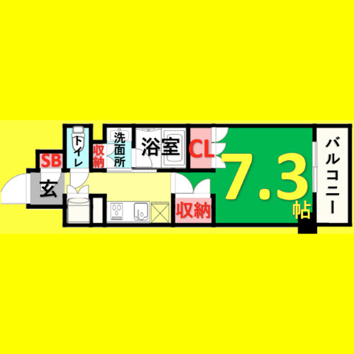 パークアクシス名駅南グランデ　名古屋市賃貸　仲介手数料無料の間取り