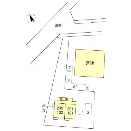 宮津市吉原戸建て　１の区画図