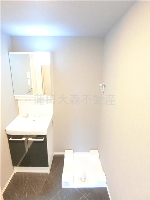 S-RESIDENCE大森bresaの洗面所|洗面脱衣所　3面鏡の独立洗面台