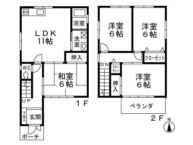 西浦6丁目戸建の間取り