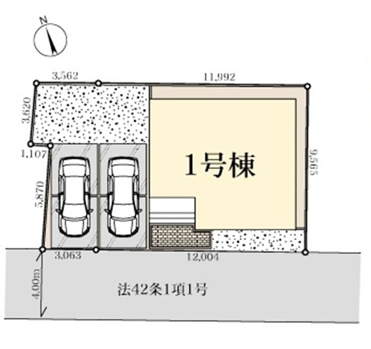 【仲介手数料無料】新築戸建　熊谷市別府2-105（全1棟）の区画図