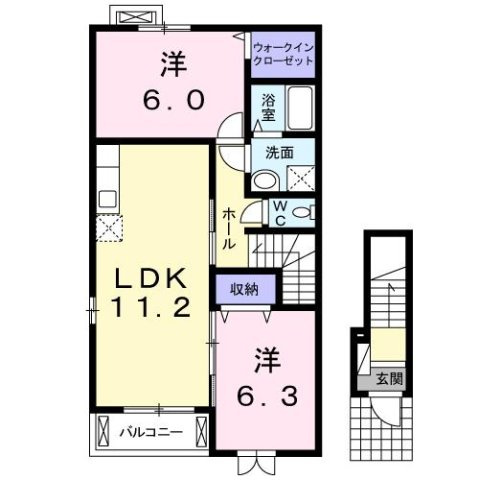 クレセント　Ⅱの間取り