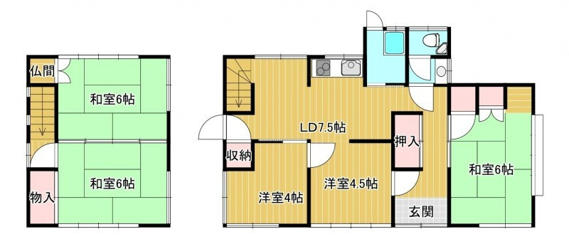 矢岳町　戸建の間取り