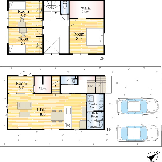 SUN COURTーサンコート－小倉南区若園3丁目【小倉南区　新築戸建て】の間取り|SUN COURTーサンコート－小倉南区若園3丁目【小倉南区　新築戸建て】