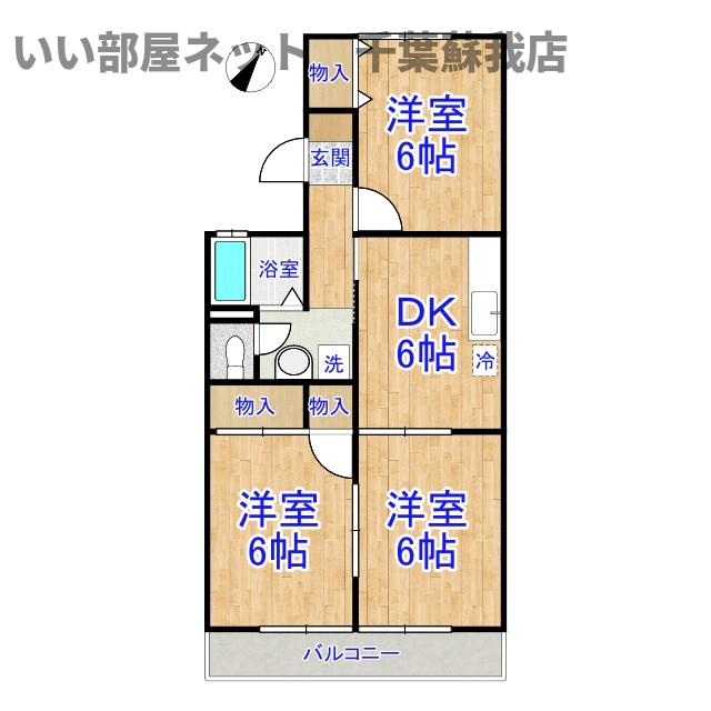 インペリアルハイツ　Ⅲの間取り|不動産屋のイメージを変えたい！『いい部屋ネット千葉蘇我店』へ♪