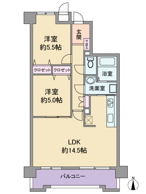  ≪南向き住戸≫各居室に収納スペース有♪ナイスアーバン南仙台1