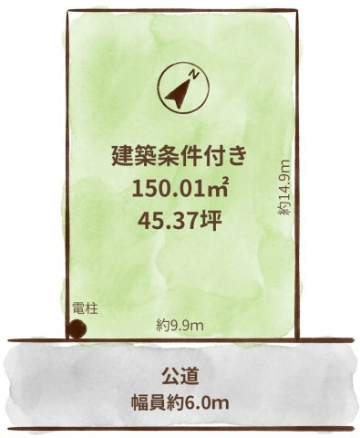 COLORSグリーンヒル守山市古高町限定１区画の土地図|南西向きで日当たり良好♪