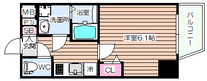 【間取り】 | プレサンス天満橋ヴェルエラ