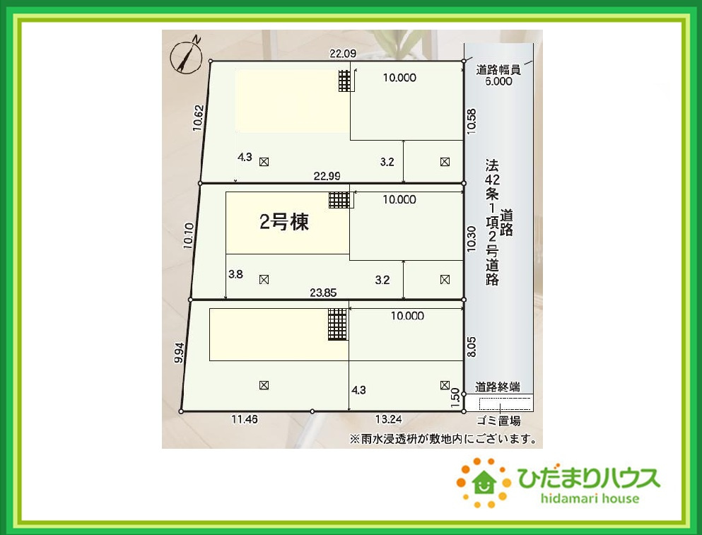 須賀川市影沼町第4　新築戸建　2号棟の区画図|徒歩圏内に公園があり四季折々のイベントを楽しめます☆彡