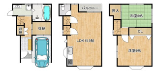 【間取り】 | 日置荘北町２丁　中古一戸建