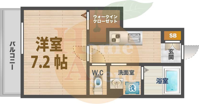 【間取り】 | ステラフィールズⅡ | 1Kのお部屋です。