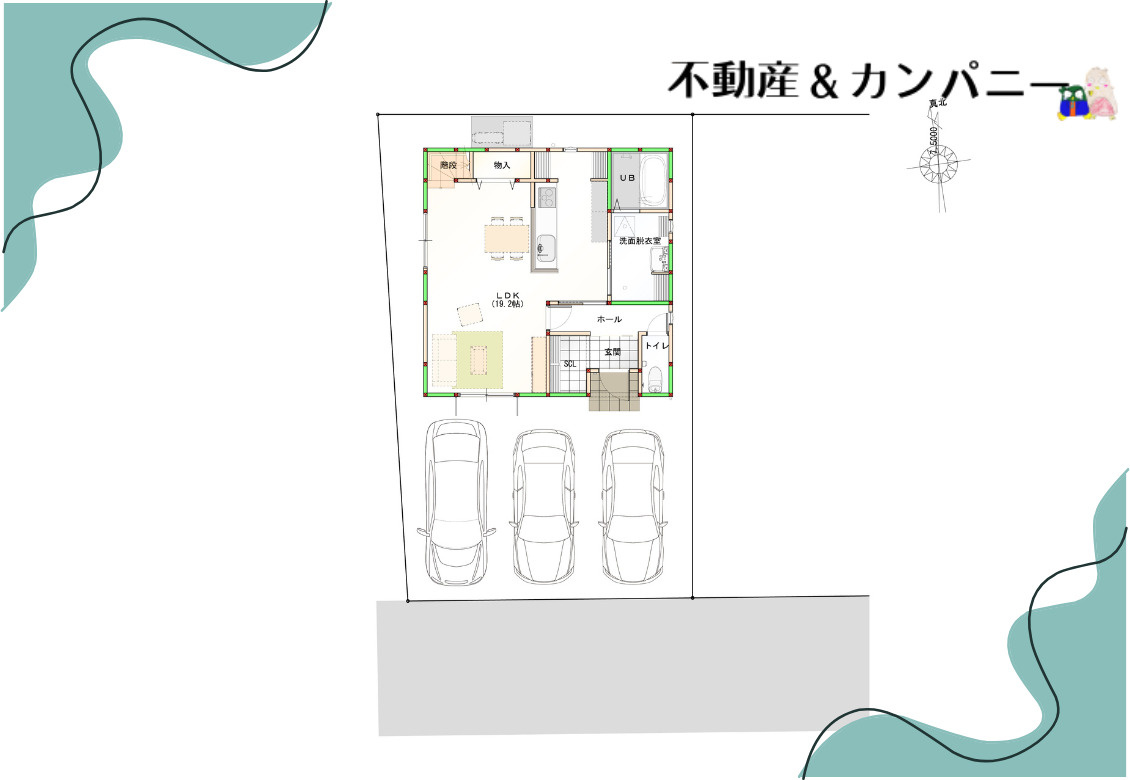 平井町の新築のおうち3号地　松山市平井町新築戸建の区画図
