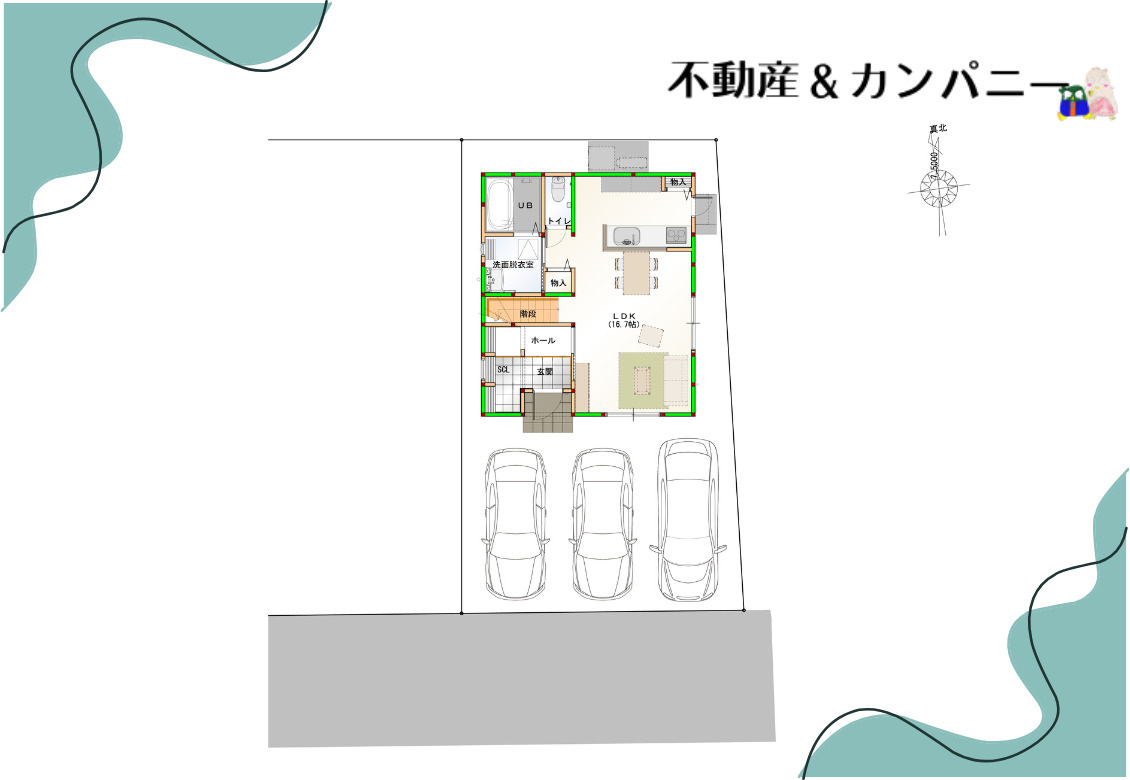 平井町の新築のおうち4号地　松山市平井町新築戸建の区画図