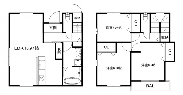 広島市安佐南区川内５丁目のタウンの間取り