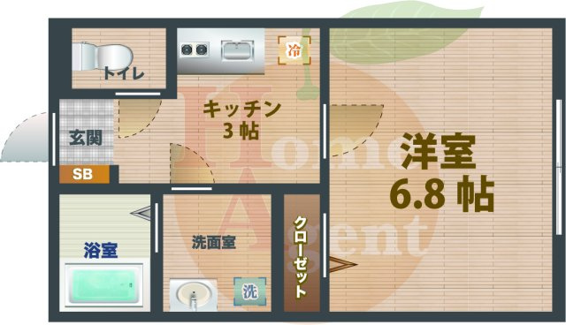 【間取り】 | Tスクエア | 1Kのお部屋。