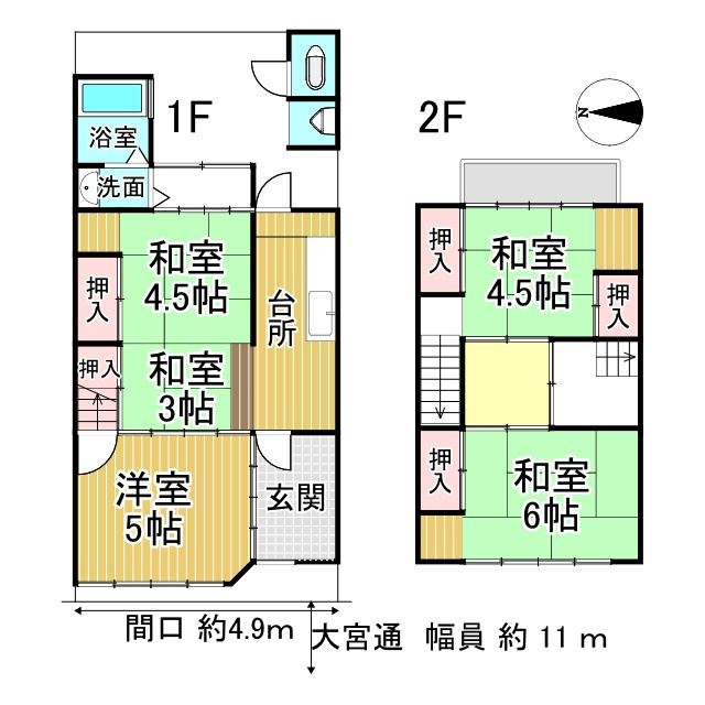 紫野門前町 中古戸建の間取り