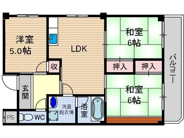 ローズコーポ沢良宜の間取り