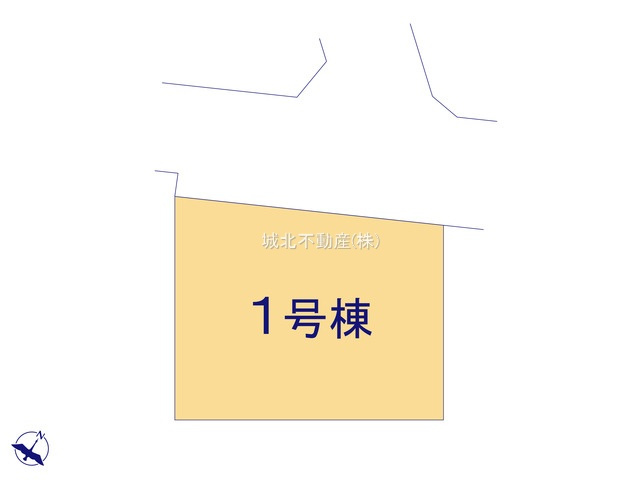 練馬区大泉学園町2丁目限定1棟の区画図|土地面積110.23㎡（約33.34坪）北西側約5.0ｍ公道に面する限定1棟