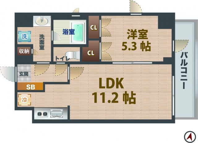 【間取り】 | サイクラメント鷺宮 | 1LDKのお部屋です。
