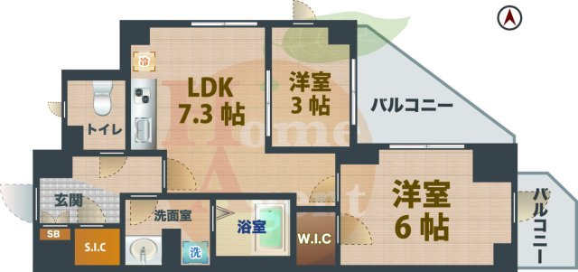 【間取り】 | アジュールテラス中野新橋 | 2DKのお部屋です。