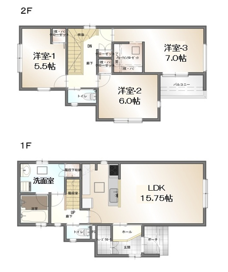 【間取り】 | 駿河区敷地2丁目　新築戸建　D号地