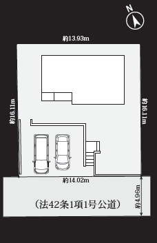 鎌倉市稲村ガ崎５丁目　新築戸建　全１棟の区画図