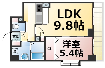 【間取り】 | ラムール玉造　仲介手数料無料