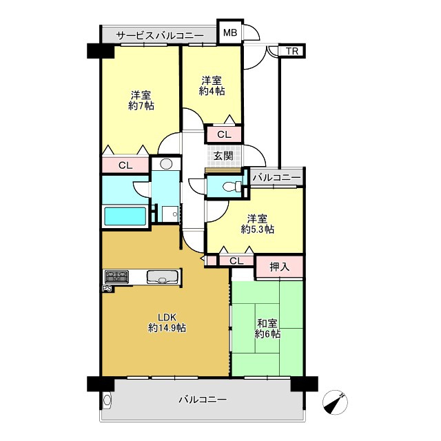 パルメーラ宝松苑の間取り