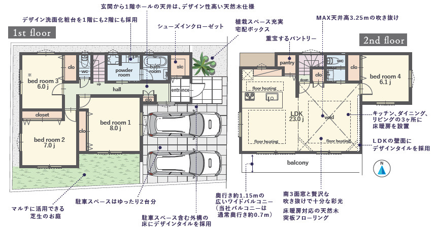 板橋区泉町　LDK23帖×天井高　ハイクラスデザイン邸宅の間取り|3LDK+S+SIC+パントリー+カースペース2台分　敷地面積 133.87ｍ2(セットバック部分 5.38ｍ2含む)　建物面積 120.06ｍ2