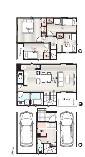 MELDIA北区生駒町134③｜名古屋市の戸建ならホームアップの間取り
