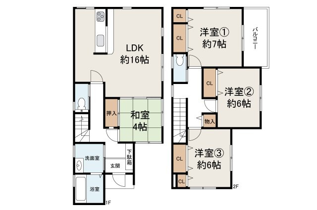 貝塚市久保2丁目の間取り|現状でのお引渡し。定額リフォームパック（オプション）利用可。詳細はお問合せください。