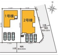 磐田市 川袋 1期の区画図|1号棟 区画図になります。