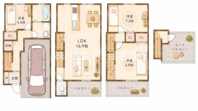 緑町　中古一戸建ての間取り|間取り図はいかがですか？ご希望を叶える間取りですか？リビングの広さは？水回りの位置は？カウンターキッチン？など色々な情報が集約されています。弊社ではリフォームなどのご相談も承っております。
