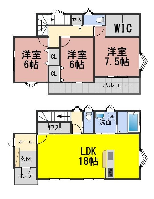 ６７０３４　瑞穂市稲里中古戸建ての間取り