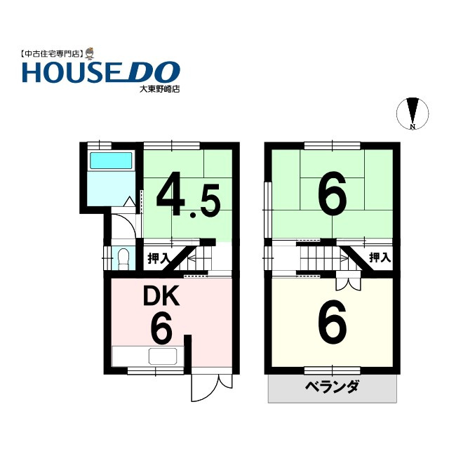 中古テラスハウス　四條畷米崎町（昭和52年9月）の間取り|敷地・間取り図面は略図につき現況を優先致します。