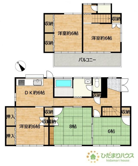 【間取り】 | 土浦市真鍋4丁目　中古戸建 | 一人部屋が実現できる5DK間取りです。将来お子様の一人部屋をお考えの方にオススメな物件です♪