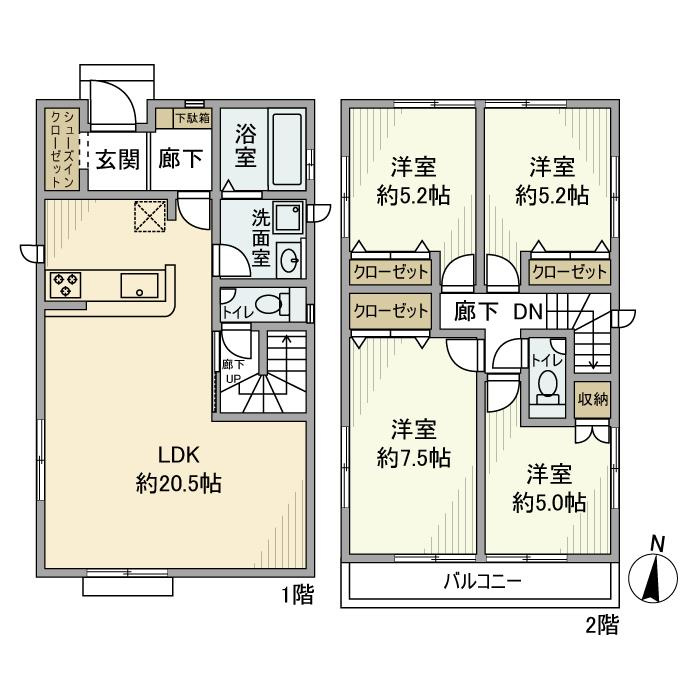 北国分戸建の間取り